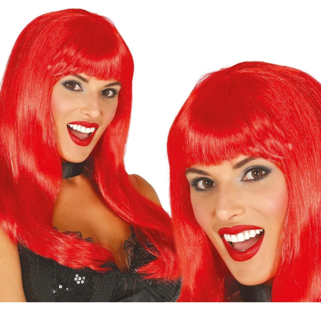 Peluca Harley Quinn Pony Rojo Disfraz Halloween Carnaval Talla Unica