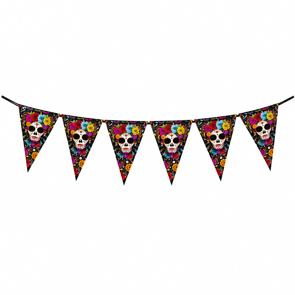 Guirnalda de Calaveras Halloween de Papel 3 m