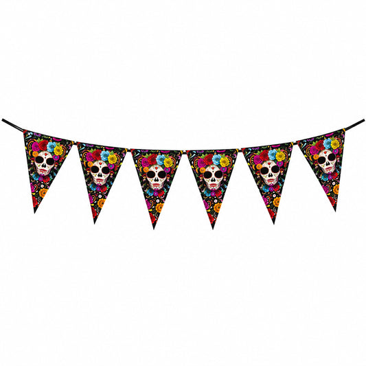 Guirnalda de Calaveras Halloween de Papel 3 m