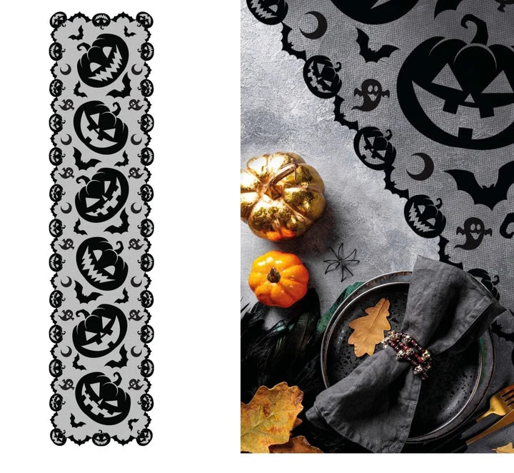 Camino de Mesa Halloween con Calabazas de Poliéster 2 m