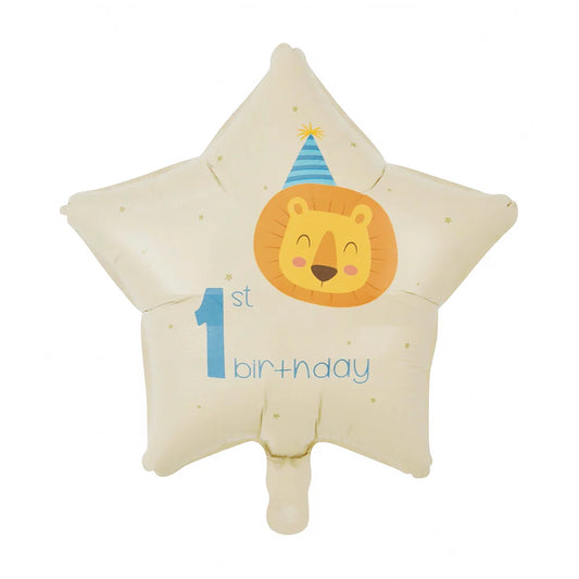 Globo Foil 1st Birthday Azul con Estrellas Niño 45 cm