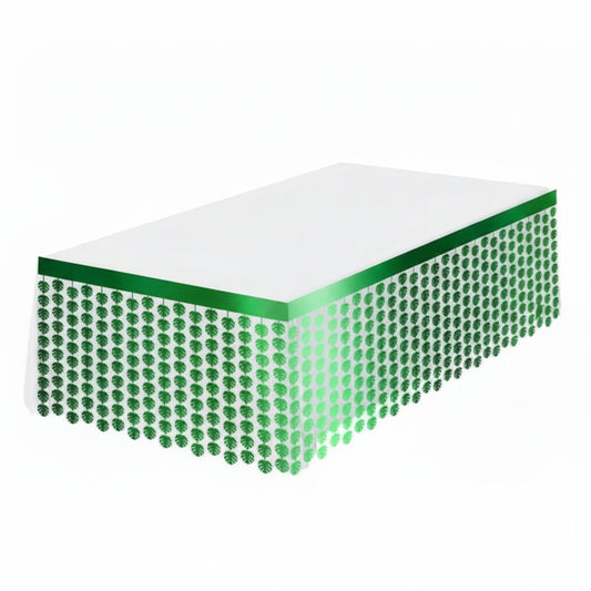 Faldon Hawaii Hojas de Palma Verde Metalizado 400x70cm