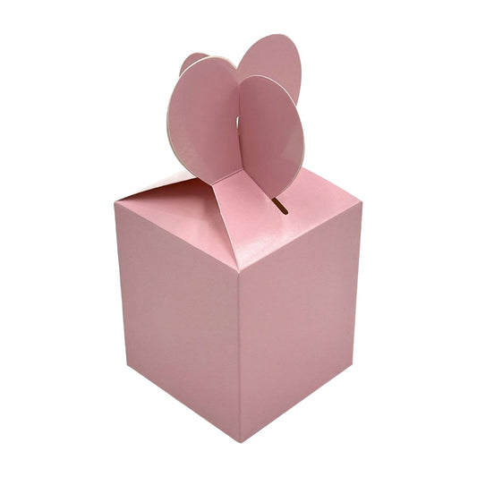 Caja de Pasteles con Tapa de Corazón 8,5 x 8,5 x 16,5 cm 3 uds - Rosa