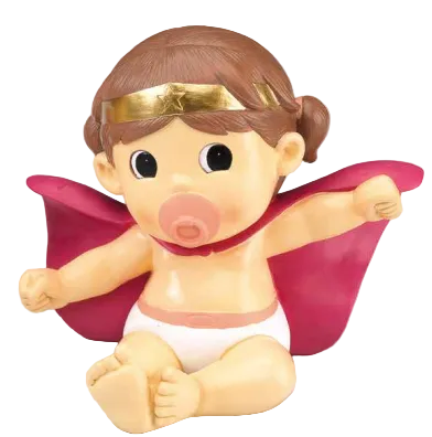 Hucha Bebé Superhéroe | Figura para Tarta de Bautizo o Cumpleaños