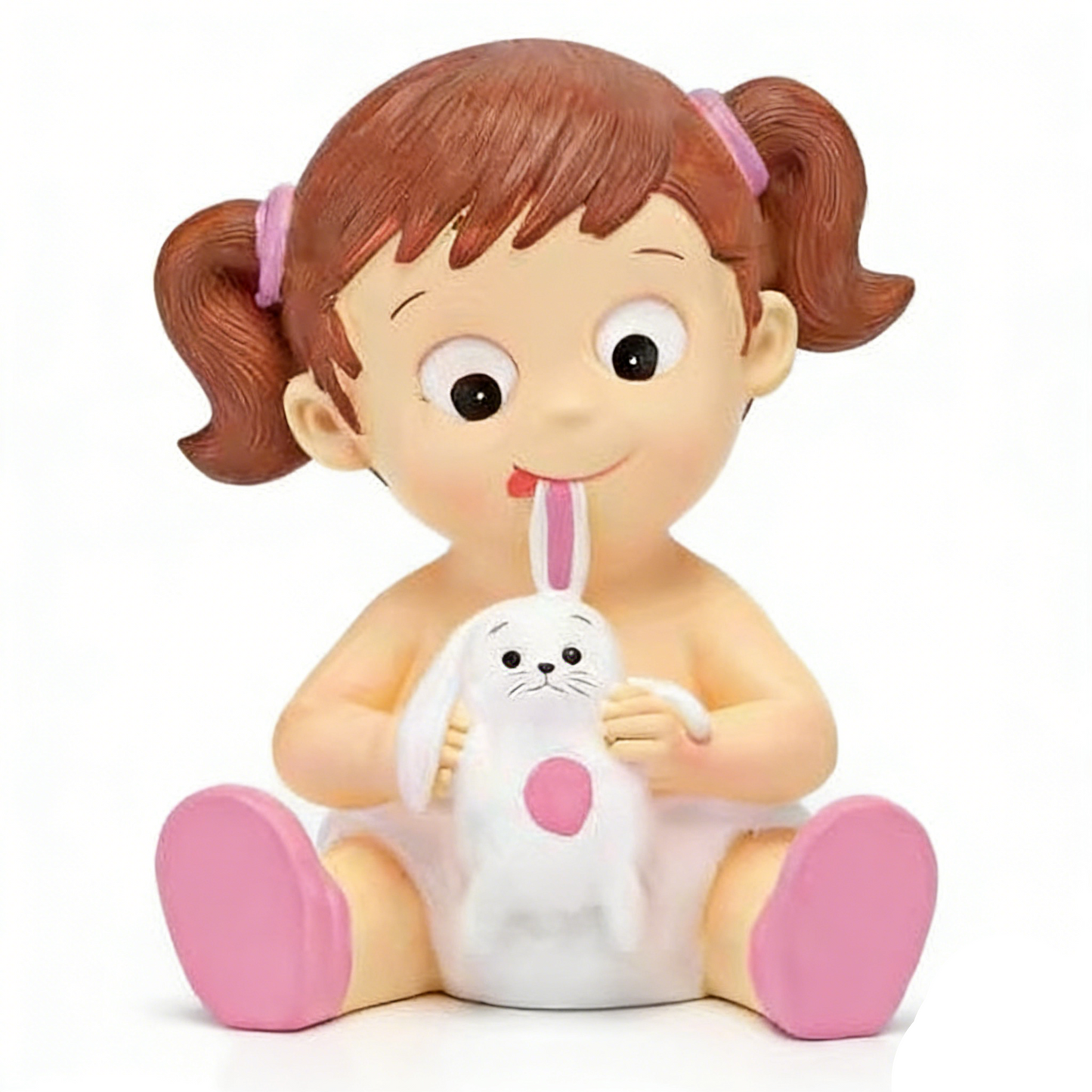 Hucha Niña con Peluche | Figura para Tarta de Bautizo