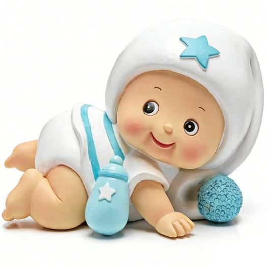 Hucha Niño Pijama Blanco | Figura para Tarta de Bautizo