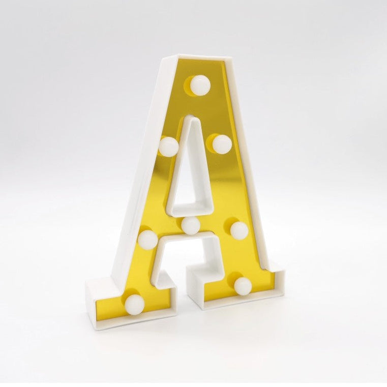 Letra Luminosa LED Dorada 22 cm | A-Z