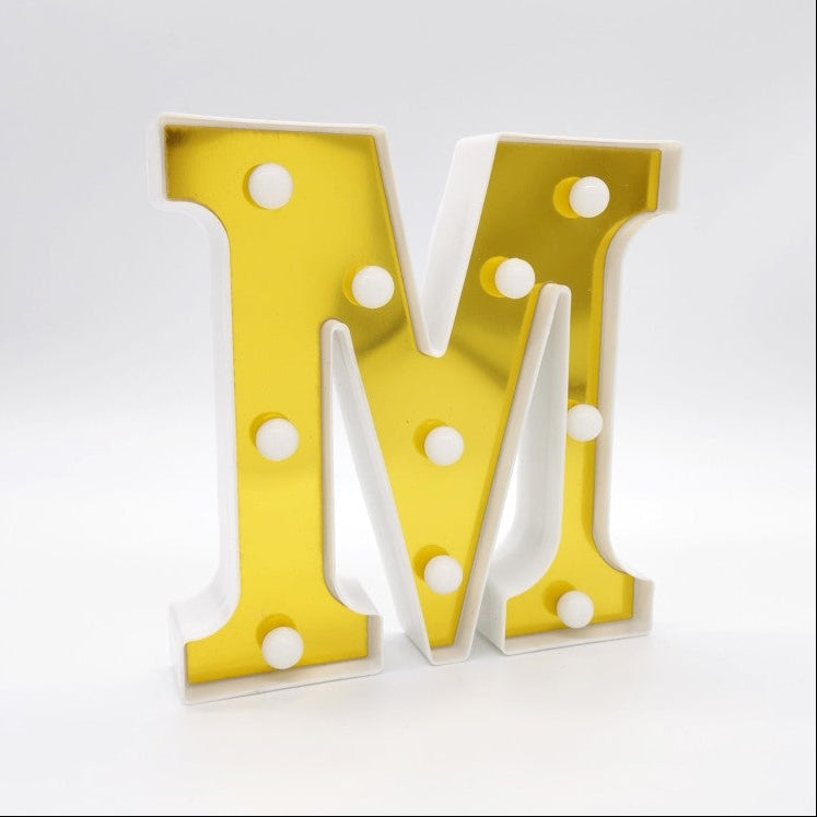 Letra Luminosa LED Dorada 22 cm | A-Z