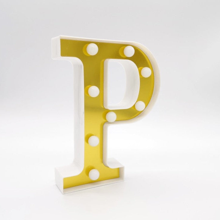 Letra Luminosa LED Dorada 22 cm | A-Z