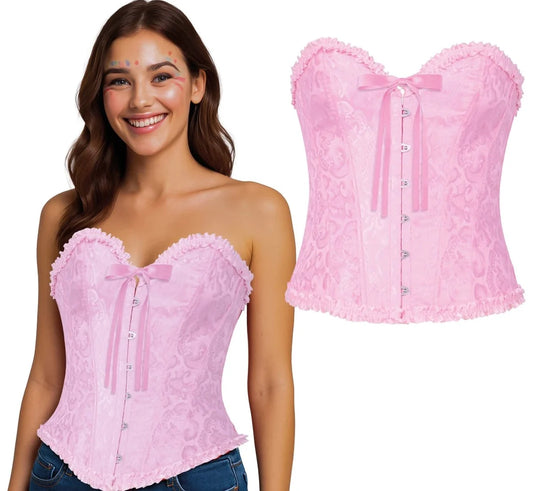 Corsé Rosa de Encaje para Mujer