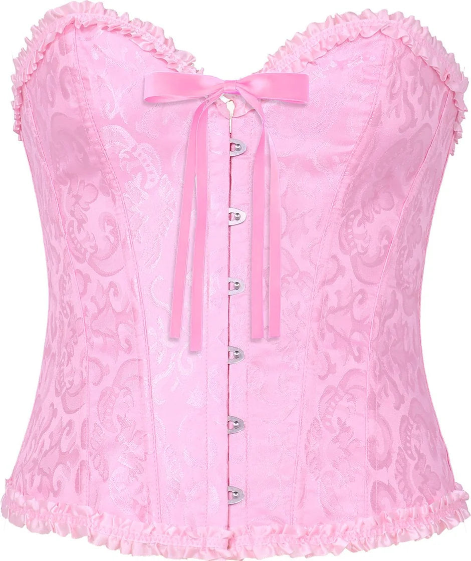 Corsé Rosa de Encaje para Mujer