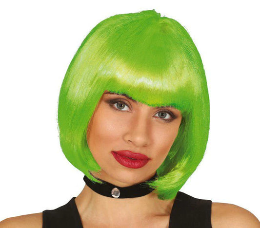 Peluca Corta Verde Lima Bob