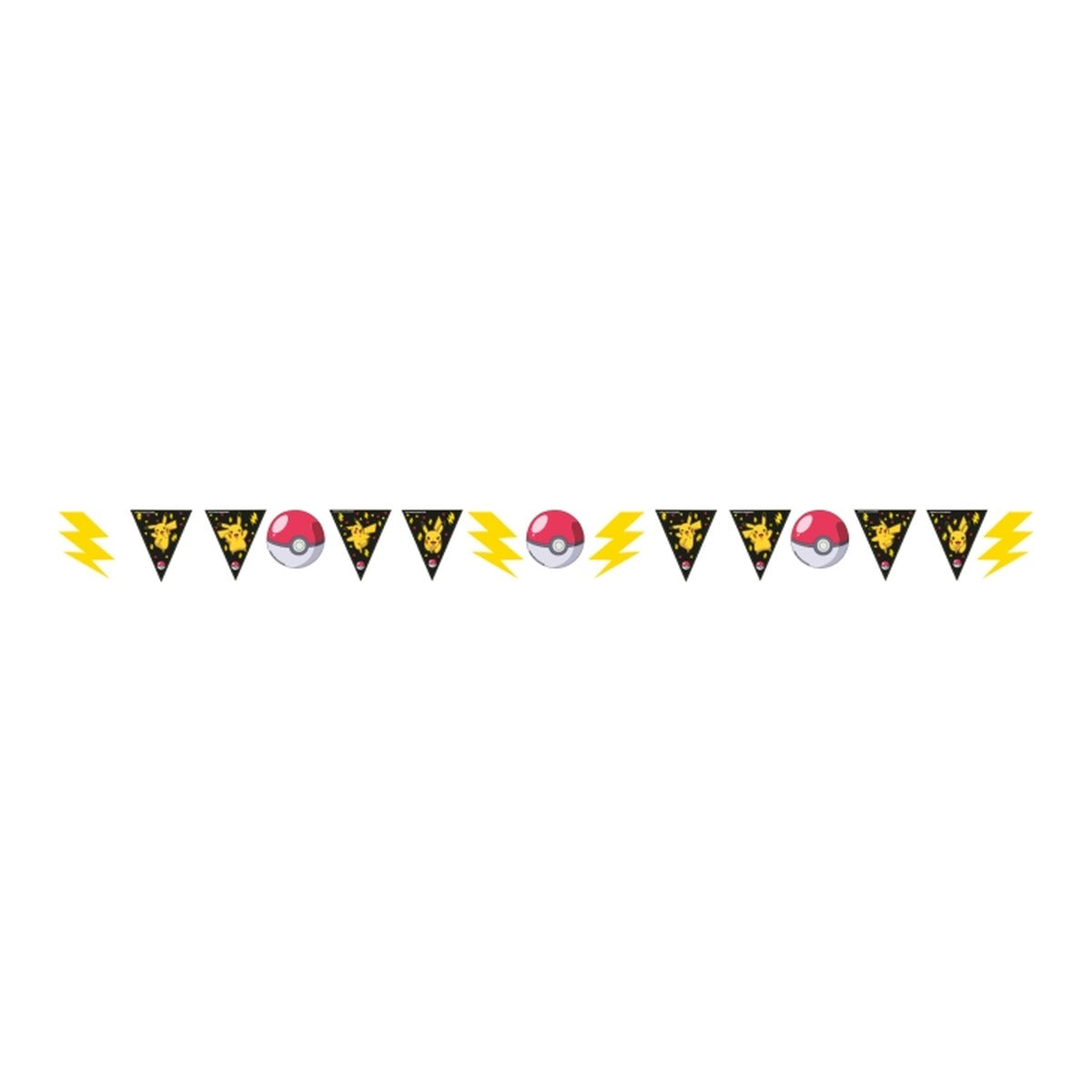 Banderín Pokémon Happy Birthday sobre fondo blanco