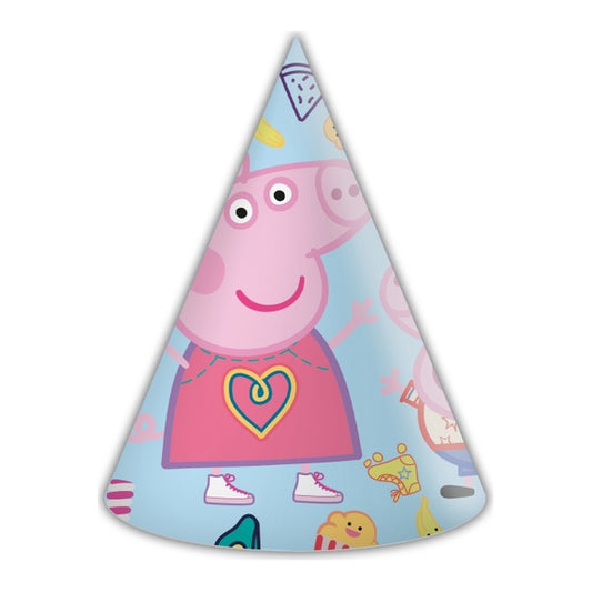 Gorros Peppa Pig 6 uds sobre fondo blanco