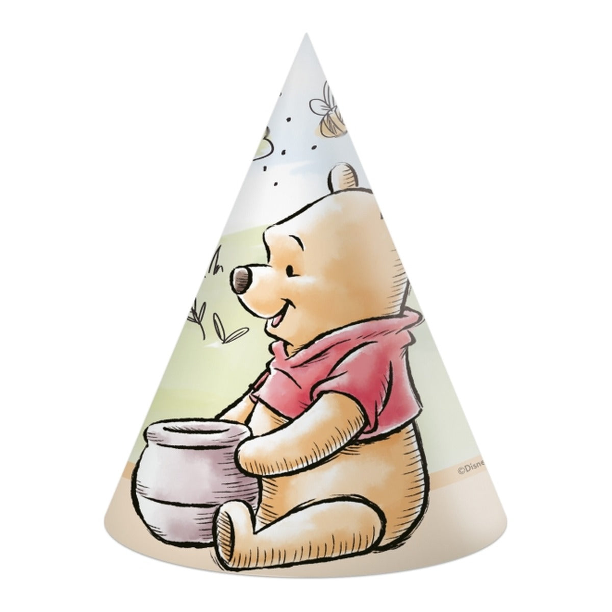 Gorros Winnie The Pooh Naturaleza FSC 6 uds sobre fondo blanco