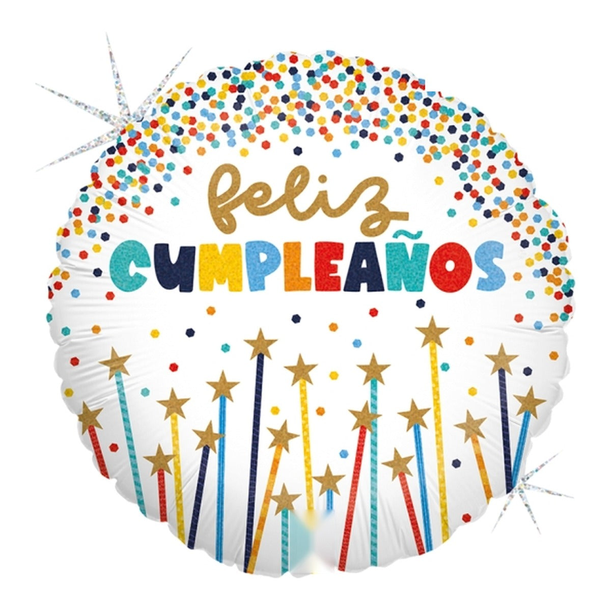 Globo foil Feliz Cumpleaños Velas 46 cm sobre fondo blanco