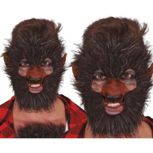Máscara de Hombre Lobo con Pelo Sintético