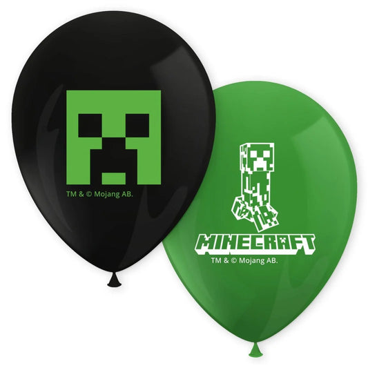 Globo Latex Minecraft 30cm 8uds