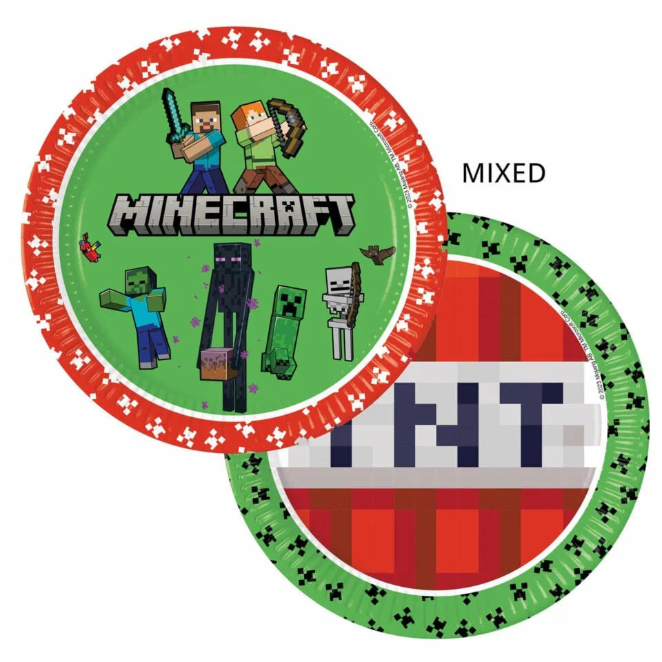 Platos Minecraft 23cm Pack 8 uds