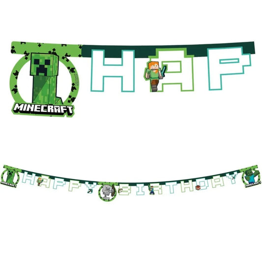 Guirnalda Happy Birthday Minecraft 2m