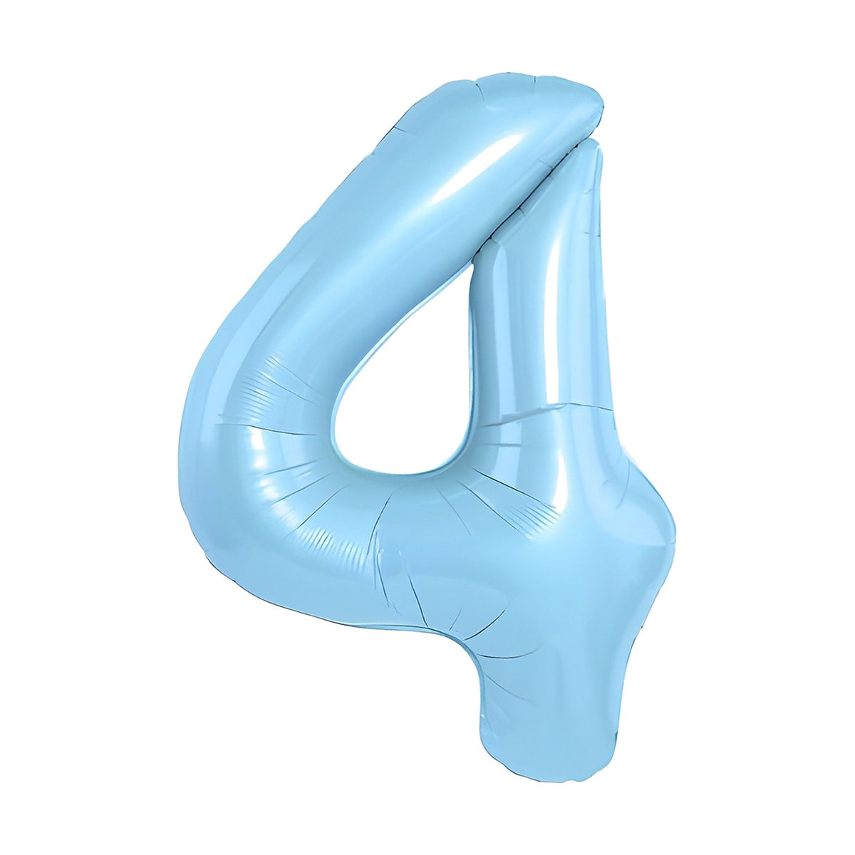 Globo Foil Número Gigante Aluminio 100cm (40") Azul Celeste Número 4