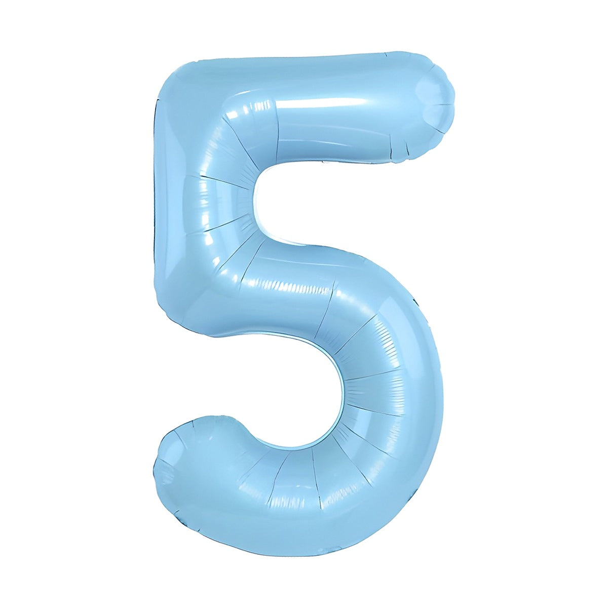 Globo Foil Número Gigante Aluminio 100cm (40") Azul Celeste Número 5