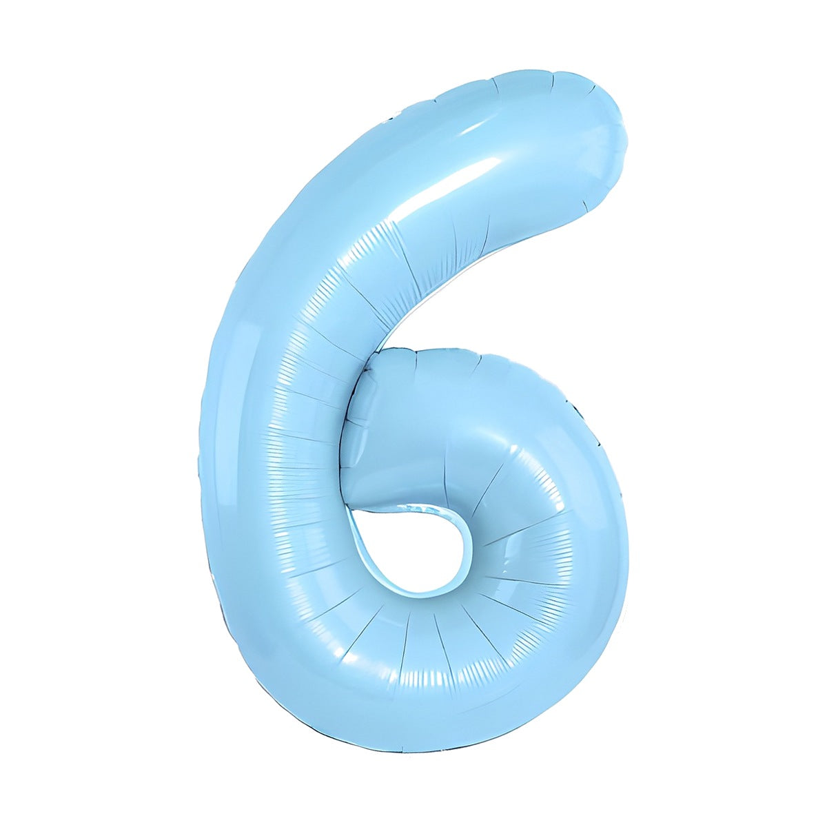 Globo Foil Número Gigante Aluminio 100cm (40") Azul Celeste Número 6