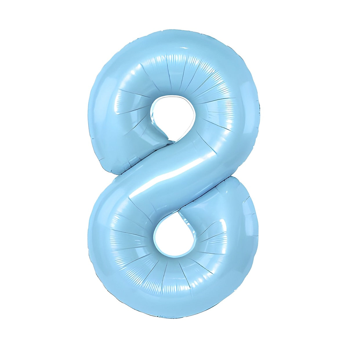 Globo Foil Número Gigante Aluminio 100cm (40") Azul Celeste Número 8