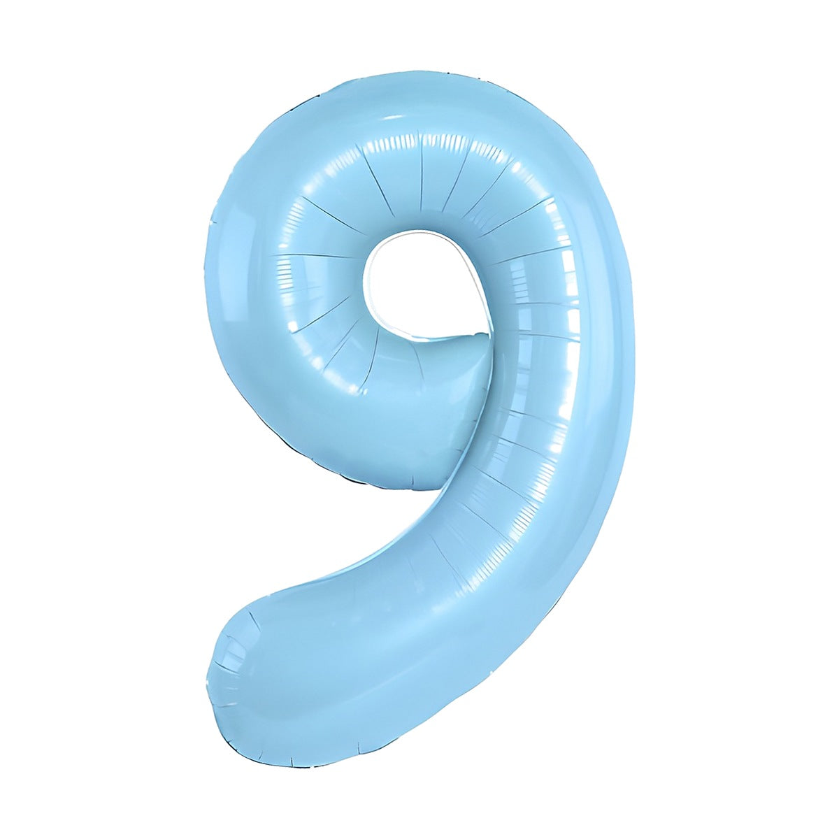Globo Foil Número Gigante Aluminio 100cm (40") Azul Celeste Número 9