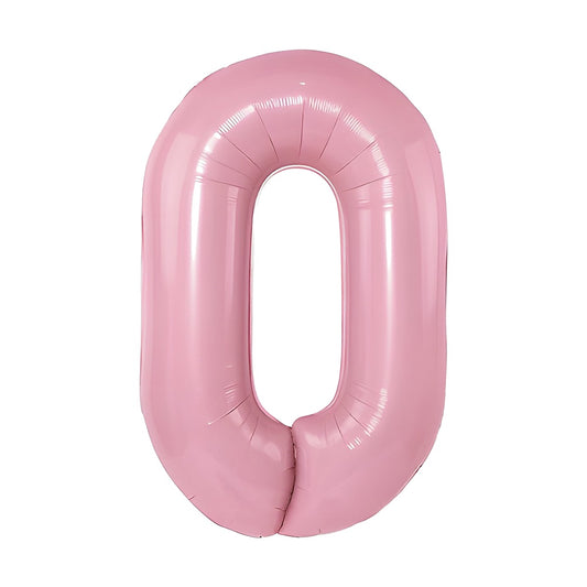 Globo Foil Número Gigante Aluminio 100cm (40") Rosa Número 0