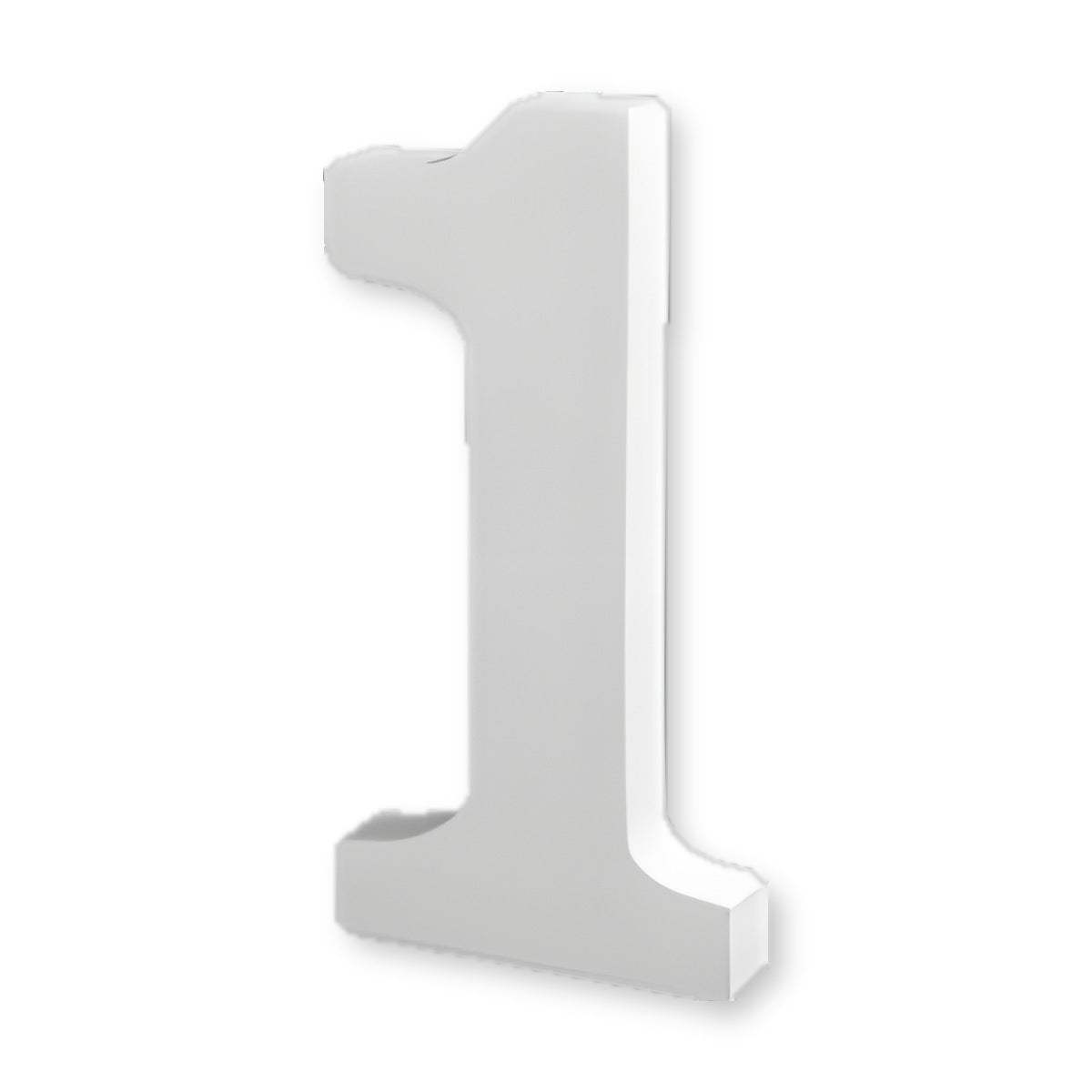 Número decorativo de madera blanca 3D 1