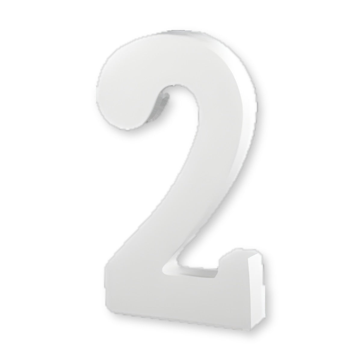 Número decorativo de madera blanca 3D 2