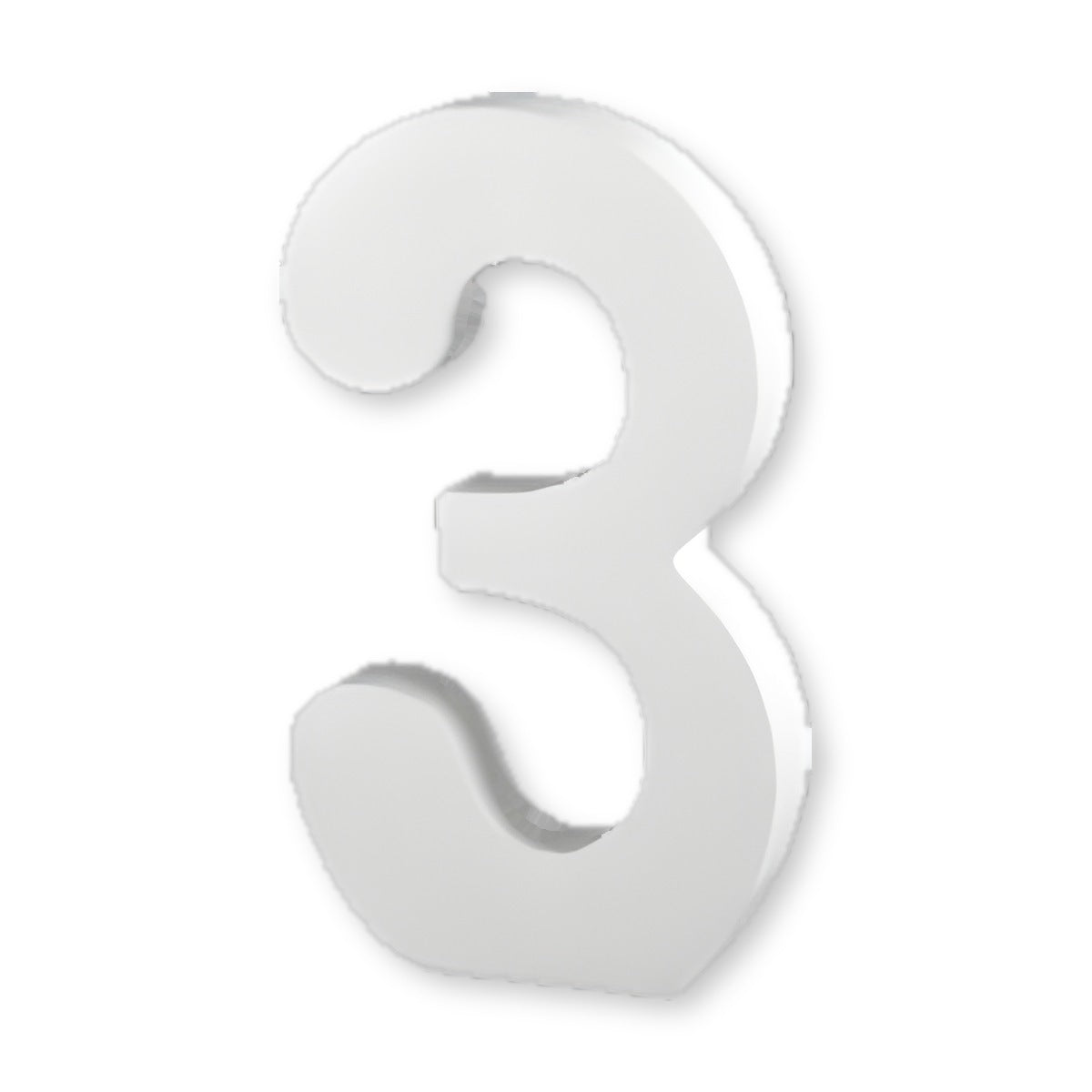 Número decorativo de madera blanca 3D 3