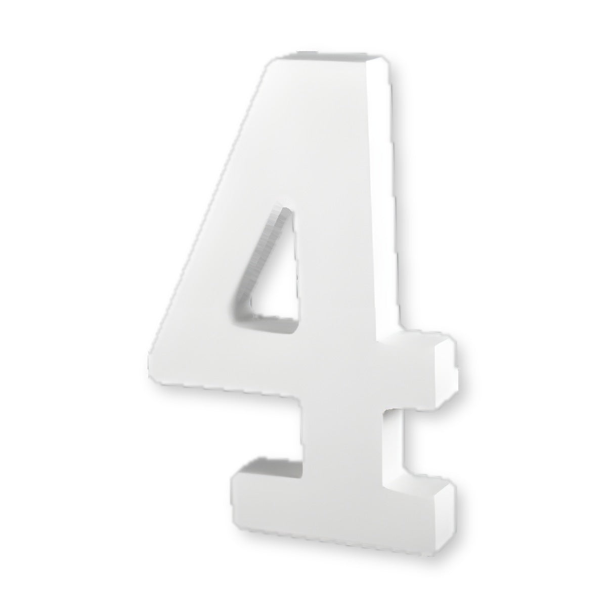 Número decorativo de madera blanca 3D 4