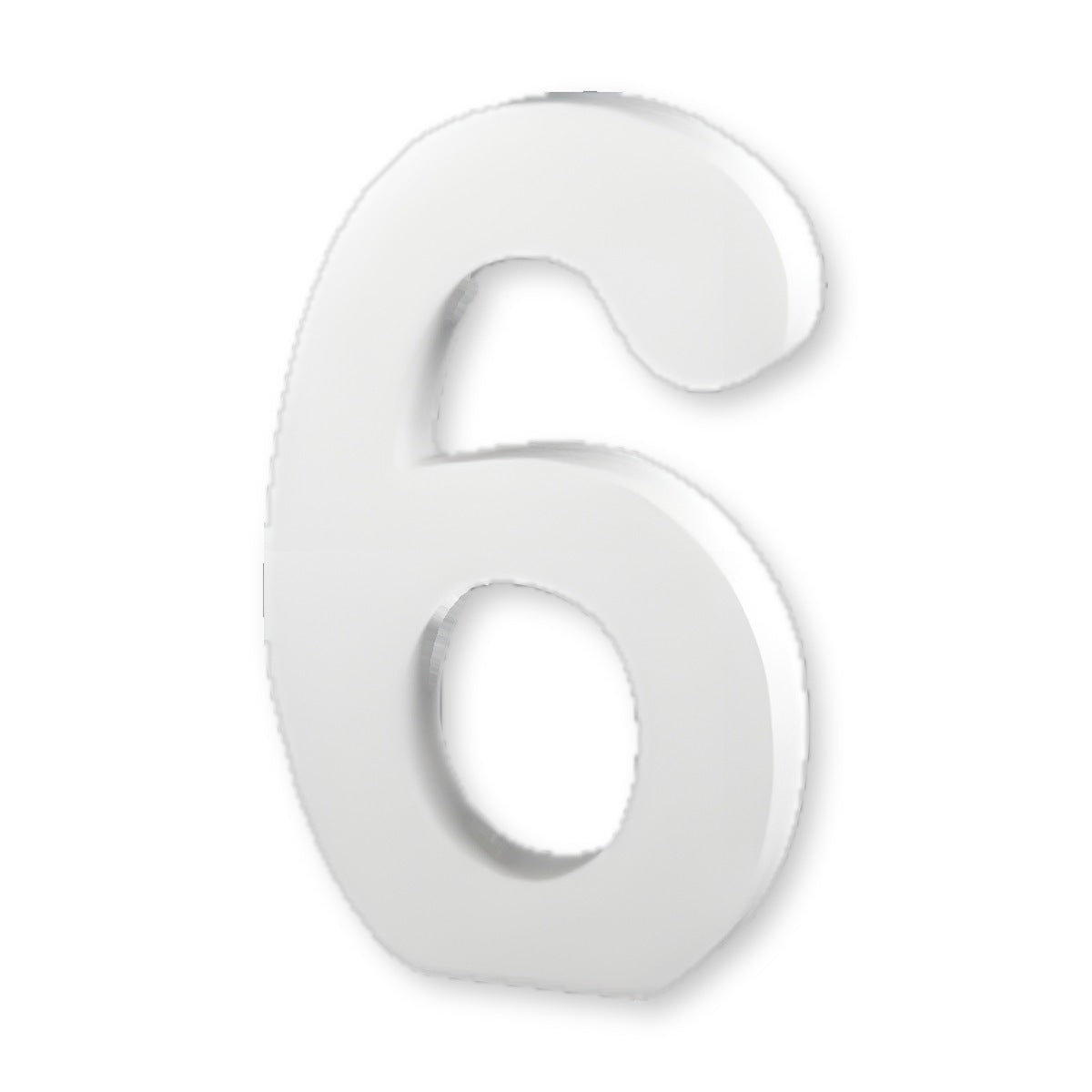 Número decorativo de madera blanca 3D 6