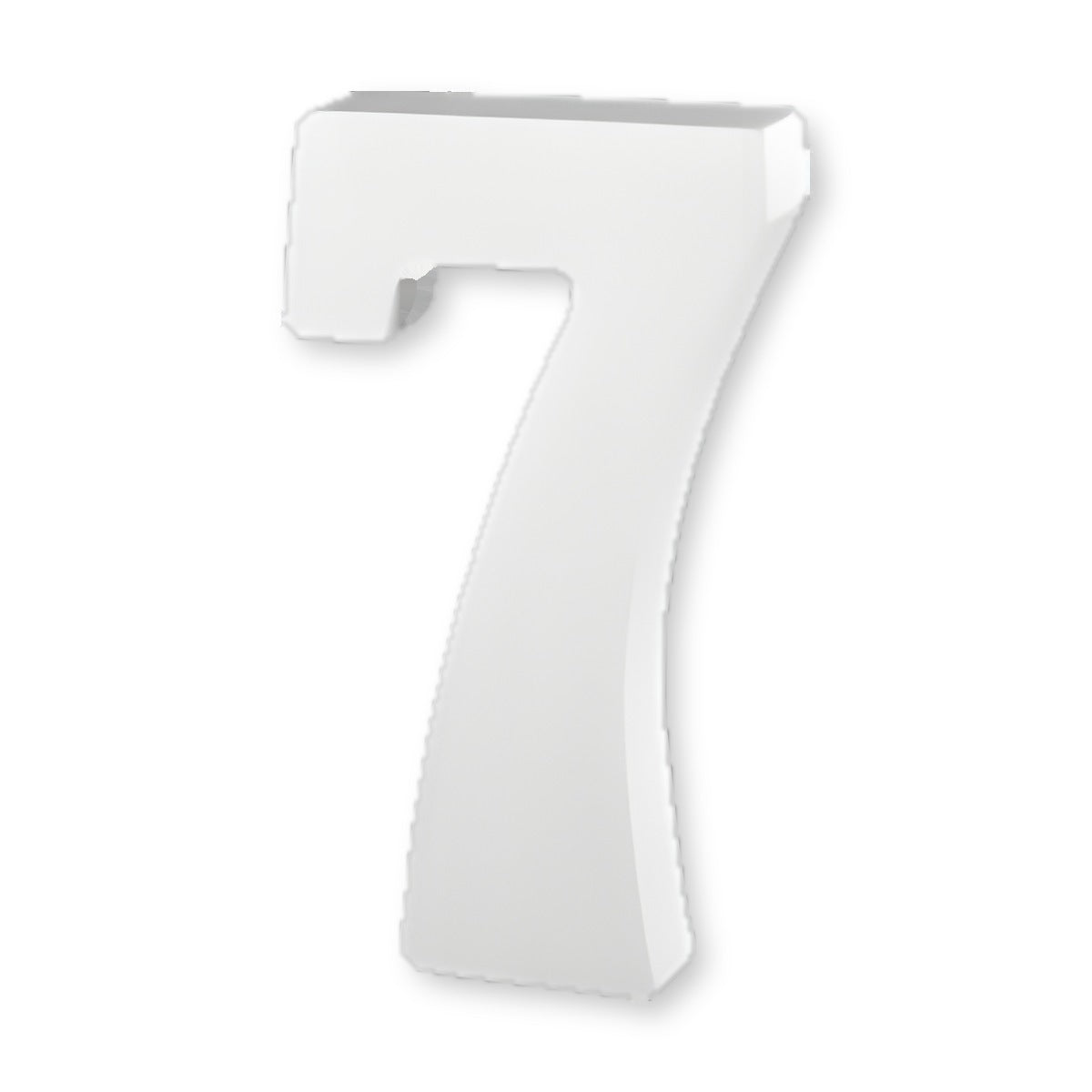 Número decorativo de madera blanca 3D 7