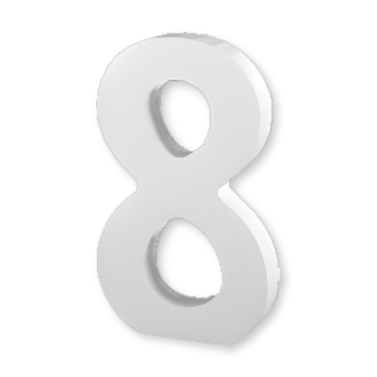 Número decorativo de madera blanca 3D 8