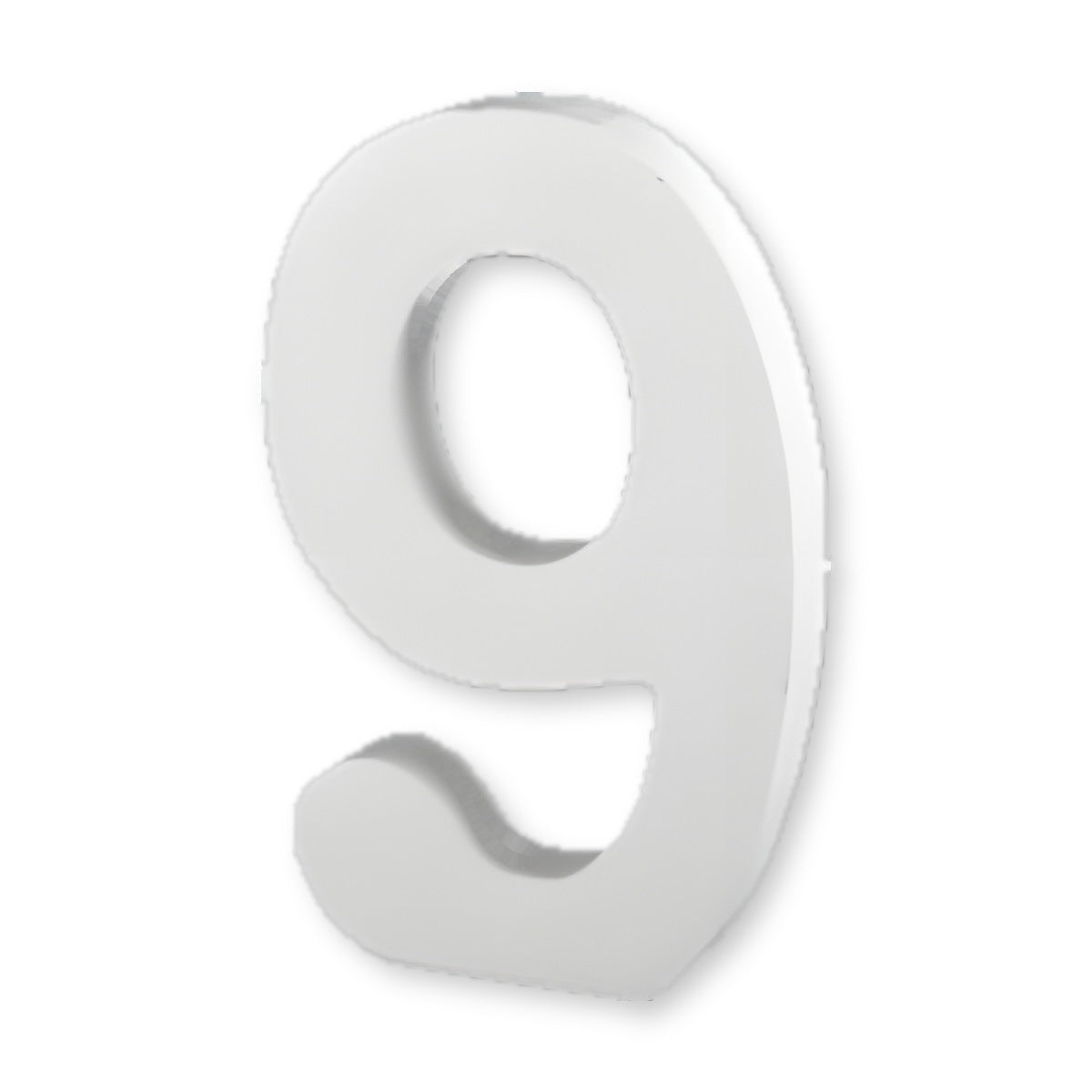 Número decorativo de madera blanca 3D 9