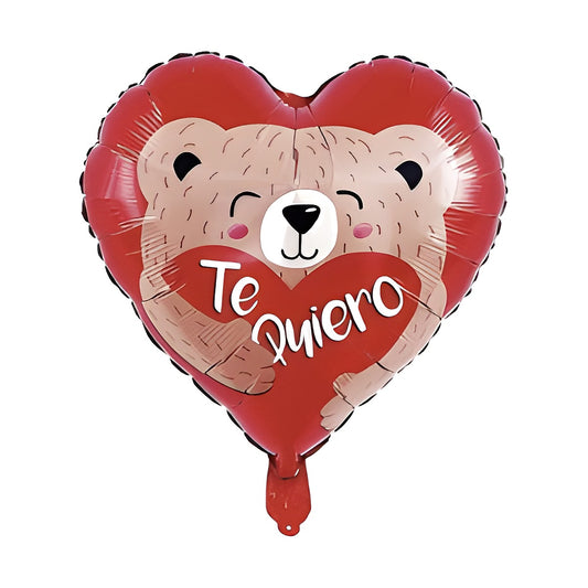Globo Foil Corazón Osito Te Quiero 45 cm