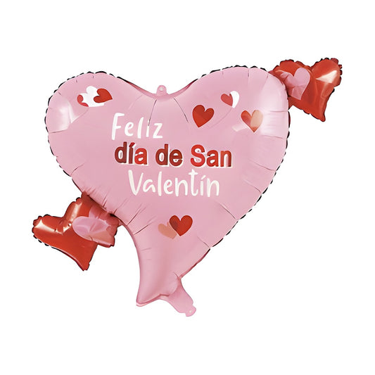 Globo Foil Corazones Feliz Día de San Valentín 59 x 74 cm