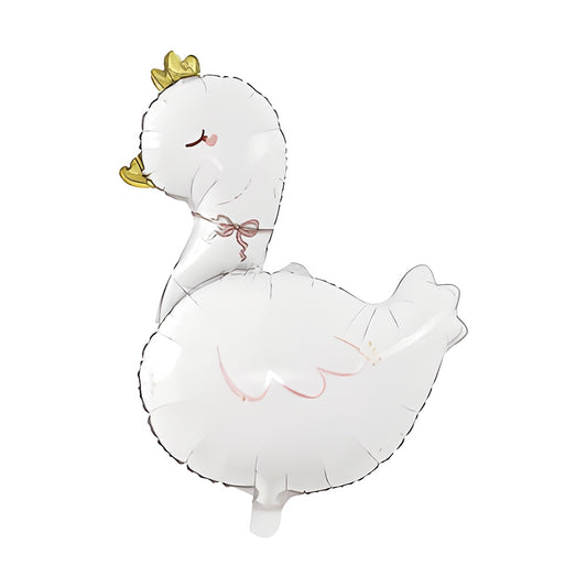 Globo Foil Patito Blanco con Corona 53 x 72 cm