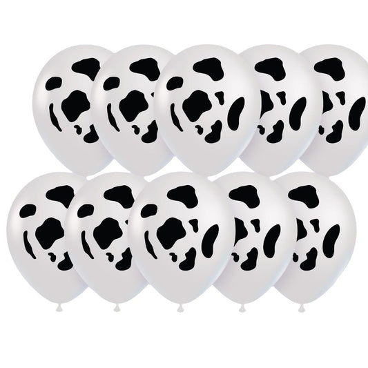 Globos Látex Mancha de Vaca 30 cm 10 uds