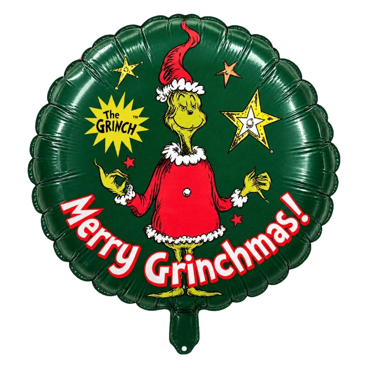 Globo Foil Grinch Merry Grinchmas 45 cm - Grinch con Estrellas