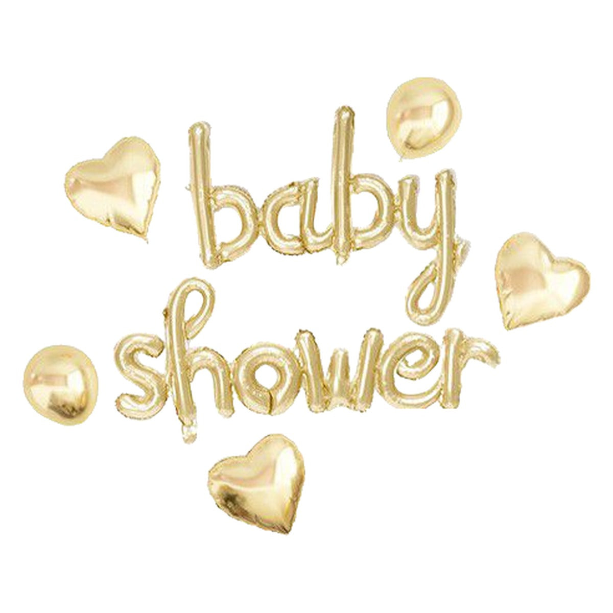 Set de Globos Baby Shower Letras Oro 13 uds