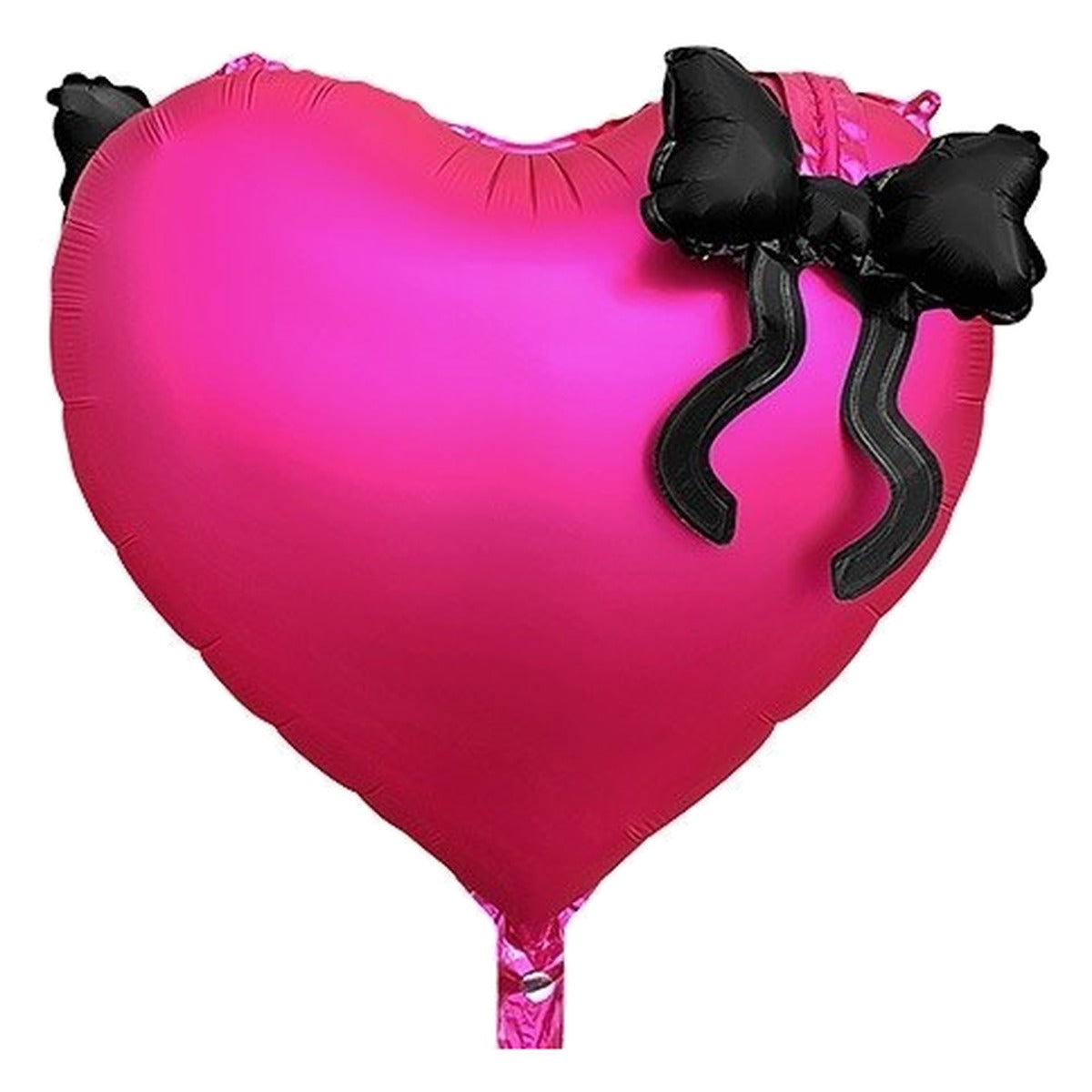 Globo Mylar Corazón Fucsia con Lazo Negro 57 x 90 cm