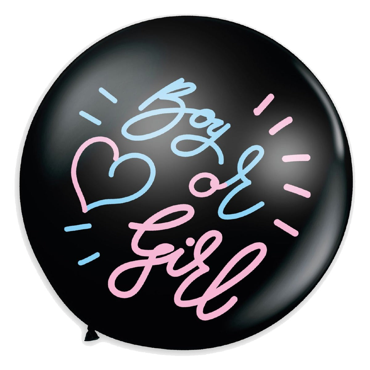 Globo Gigante Boy or Girl Negro con Confeti Rosa y Azul 90 cm