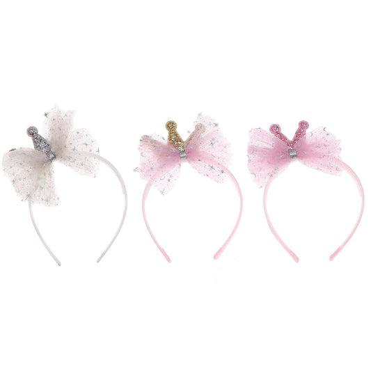 Diadema de Tul con Corona de Purpurina Ø12 cm