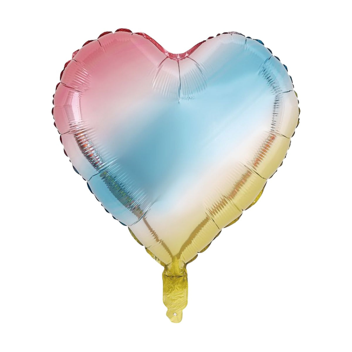 Globo Foil Corazón Degradado Rosa, Azul y Amarillo 18" 38,8 x 34,5 cm