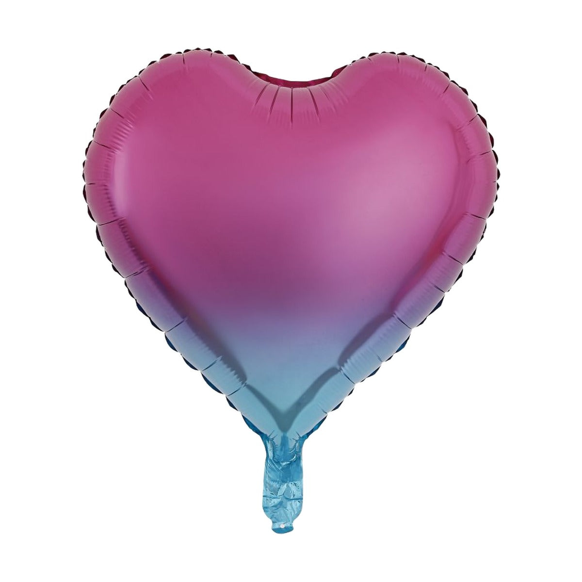 Globo Foil Corazón Degradado Fucsia y Azul 18" 38,8 x 34,5 cm