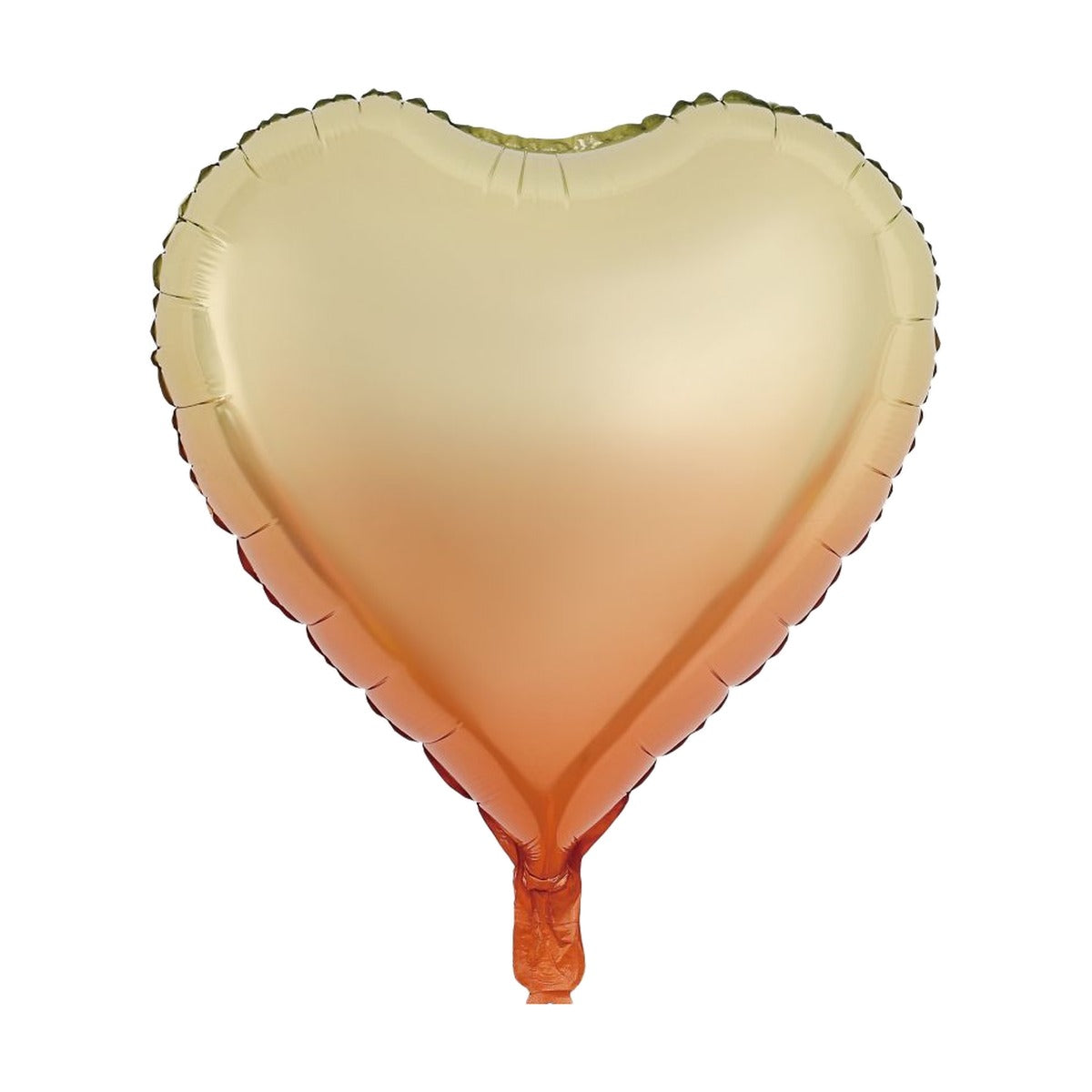 Globo Foil Corazón Degradado Crema y Naranja 18" 38,8 x 34,5 cm